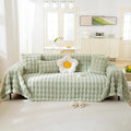 VM VOUGEMARKET Thick Faux Rabbit Fur Couch Cover 1-Piece Non-Slip Warm Soft Cozy Sofa Covers,Fluffy Plush Sofa Slipcover Furniture Protector for Kids,Pets(Green,71" x 118")