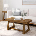 Plank+Beam Classic Rectangular Coffee Table, 40 Inch Farmhouse Coffee Table, Mini Center Tables for Small Spaces, Small Living Space Tea Table, Pecan Wirebrush