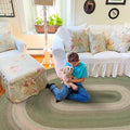 Homespice Grassland Jute Braided Oval Area Rugs 8x10' – Country Style Dining Room Rugs for Under Table