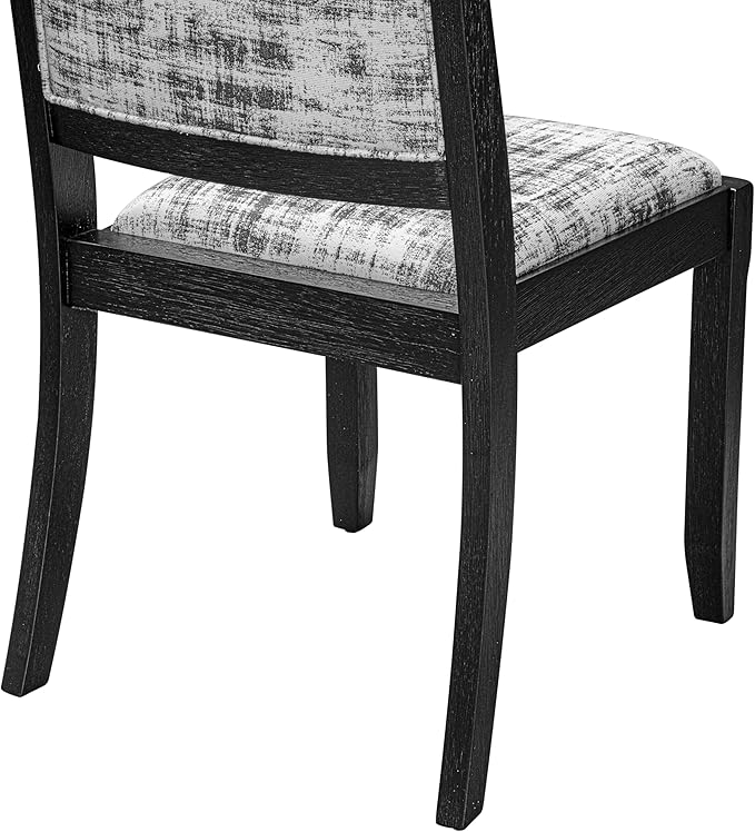 East West Furniture LGX29-BLK-30 -9 Piece Dining Set Includes a Rectangular Kitchen Table with Black Tabletop and 8 Stackable Polyester Fabric Chairs, Black