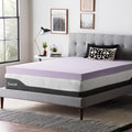 Lucid 4 Inch Lavender Infused Memory Foam Mattress Topper - Ventilated Design – Pressure Relieving Bed Topper - Mattress Pad – CertiPur Certified - California King Size