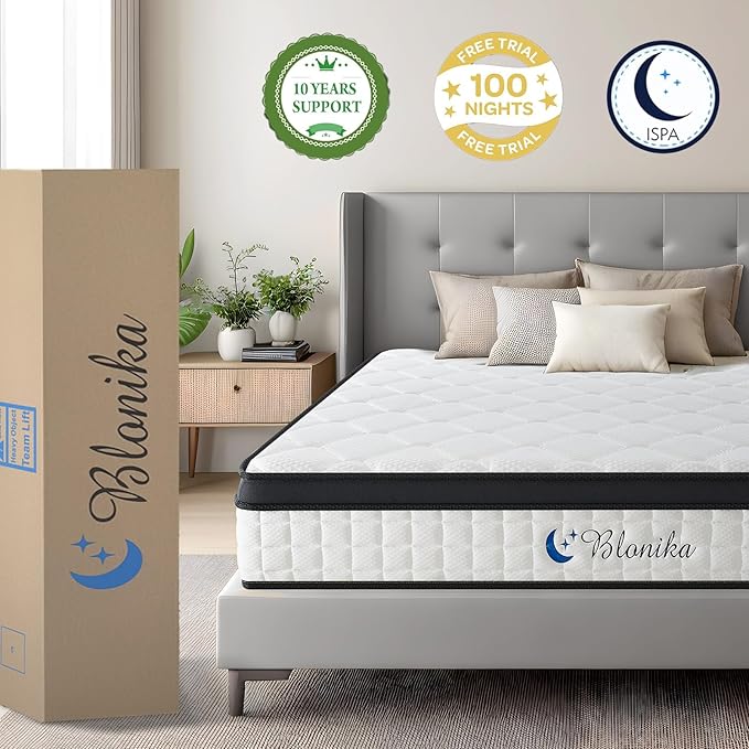 Full Size Mattress, 12 Inch Full Mattress in a Box, Medium Firm, Memory Foam with Individual Pocket Spring for Pressure Relief & Motion Isolation, Strong Edge Support