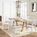 COLAMY Folding Dining Chairs Set of 6 – White Wooden Dining Room Chairs for Small Spaces, Pre-Assembled, Space Saving Kitchen & Dining Room Furniture, Indoor Outdoor Use