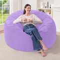 HABUTWAY 3FT Bean Bag Chair,Giant Bean Bag Chairs for Adults,Big Bean Bags with Memory Foam Filled, Large Beanbag Chairs with Soft Corduroy Cover-Purple