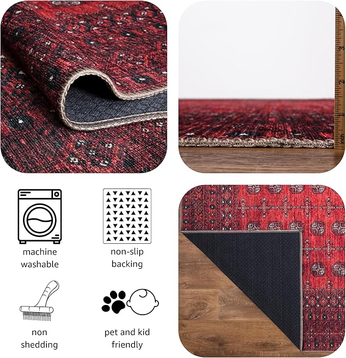 Keen Home Design 2x3 Rug - Machine Washable Entry Rug with Non-Slip Backing, Ideal for Enteryway, Kitchen, Bathroom, Laundry Room - Vintage, Easy Clean, Durable, Low Pile Rug - (2' x 3')