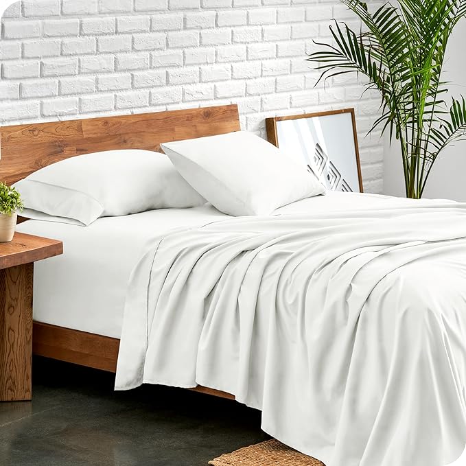 Bare Home California King Sheet Set - 1800 Ultra-Soft Microfiber Cal King Bed Sheets - Double Brushed - Deep Pockets - Easy Fit - 4 Piece Set - Bed Sheets (California King, Cream)