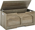 Storage Bench, 39.4" Retro Wooden Storage Chest Trunk, Large Toy Chest with Lift Top, Toy Box U-Shaped Opening, 39.4" x 15.7" x 18.3", Supports 330 lb, Entryway Bench for Living Room, Grey