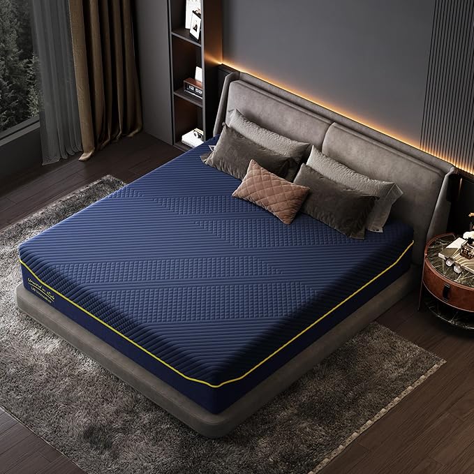 SDHYL King Mattress, 10 Inch Gel Infused Memory Foam Mattress for Good Sleep, Bed in a Box Mid Firm CertiPUR-US Certified & Fiberglass Free, Washable Cover, 80"*76"