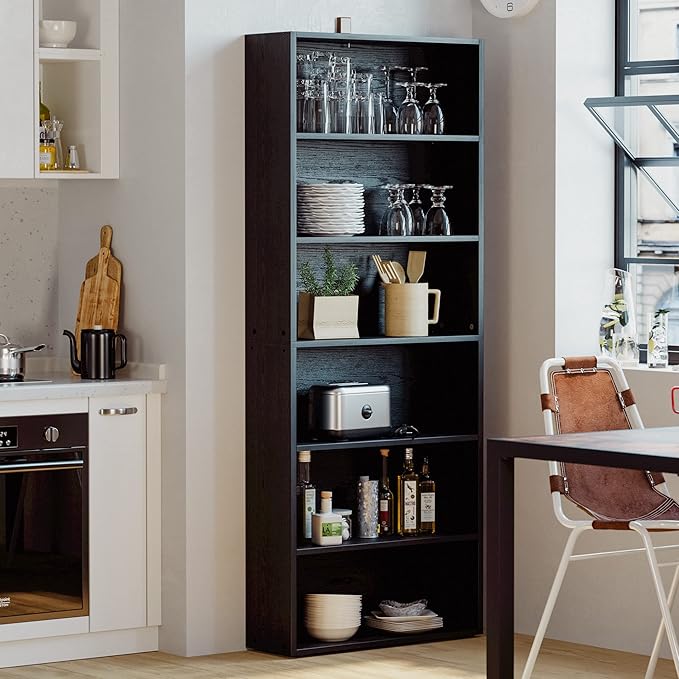 IRONCK Bookshelves and Bookcases Floor Standing 6 Tiers Display Storage Shelves 70 in Tall Bookcase Home Decor Furniture for Home Office, Living Room, Bed Room
