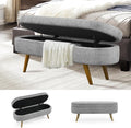NicBex Ottoman Bench with Storage for Bedroom, 43.5" Upholstered End of Bed Bench with Rubber Wood Legs, Linen Storage Bench for Living Room or Entryway,