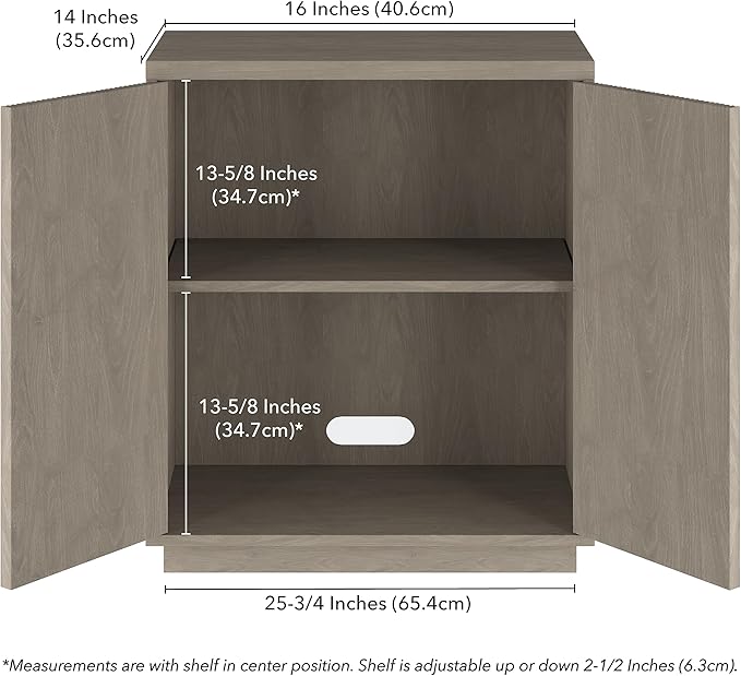 Henn&Hart 28" Wide Rectangular Accent Cabinet in Gray, for Home, Living Room, Bedroom, Entertainment Room, Office