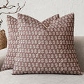 Foindtower Set of 2 Decorative Neutral Floral Print Throw Pillow Covers Vintage Accent Farmhouse Cushion Covers Boho Home Decor for Sofa Couch Chair Bedroom Living Room Outdoor,20×20 Inch,Wine Red