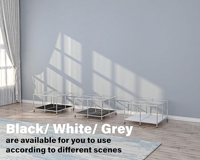 Matte Coffee Table with Open Storage, Square Tempered Glass Storage Rolling Coffee Table, Modern Design for Living Room, Meeting Room (Black)