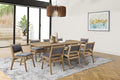 Mid-Century Modern Wood Rectangular Extension Kitchen Dining Table and Eight Chairs, Brown