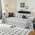LUFEIJIASHI Boho Couch Covers for Sofa Non Slip Sofa Covers Washable Couch Covers for 3 Cushion Couch Sofa Pet Friendly Sectional Couch Cover Blanket Furniture Protector for Dogs (Black, 71"x118")