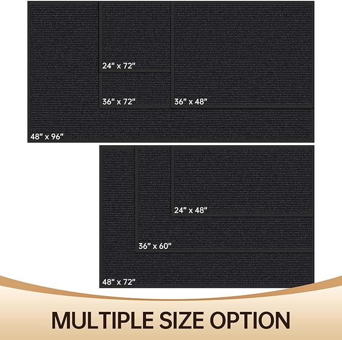 Amyracel Front Door Mat Indoor Outdoor Entrance, 24'' x 72'' All-Season Waterproof Heavy Duty Doormat for Outside Entry, Stain and Fade Resistant, Low Profile, Easy Clean Patio Entryway Mat
