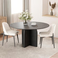 Casaphoria Kitchen Table Set with 2 Chairs, 45" Round Dining Kitchen Table & Chairs Set for 4-6, Wood Modern Dining Table for Living Room, Easy Assembly, Black