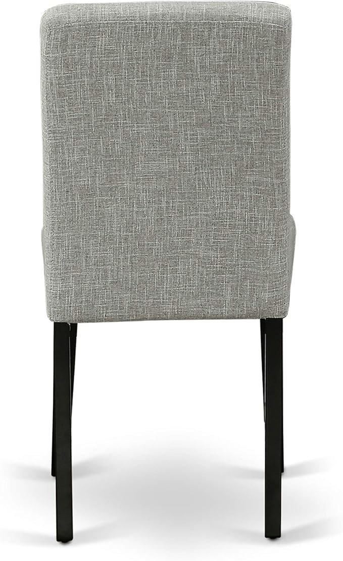 East West Furniture X696AB106-6 6 Piece Dining Room Set Contains a Rectangle Dining Table with X-Legs and 4 Shitake Linen Fabric Parson Chairs with a Bench, 36x60 Inch, Multi-Color