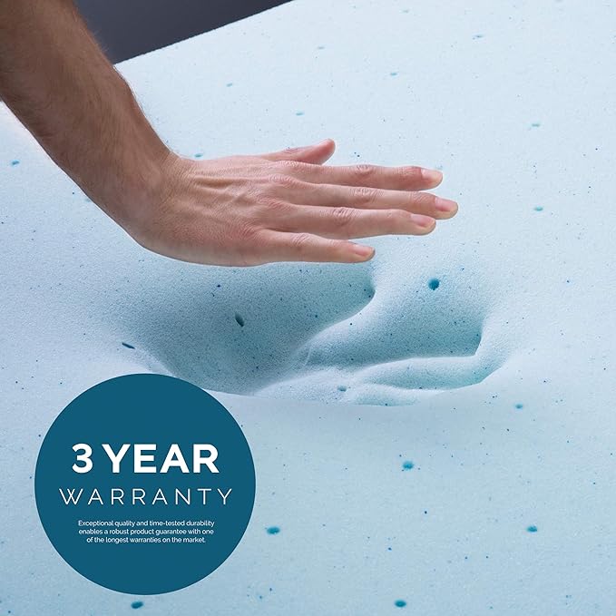 LUCID 3-inch Ventilated Gel Memory Foam Mattress Topper - California King