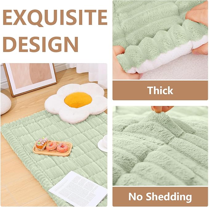 Smiry Couch Cover for Dogs Washable, Non Slip Fuzzy Pet Couch Covers for 3 Cushion Sofa Pet Friendly, Thick Soft Sofa Slipcovers Cushion Protector (Green, 27.6" x 59")