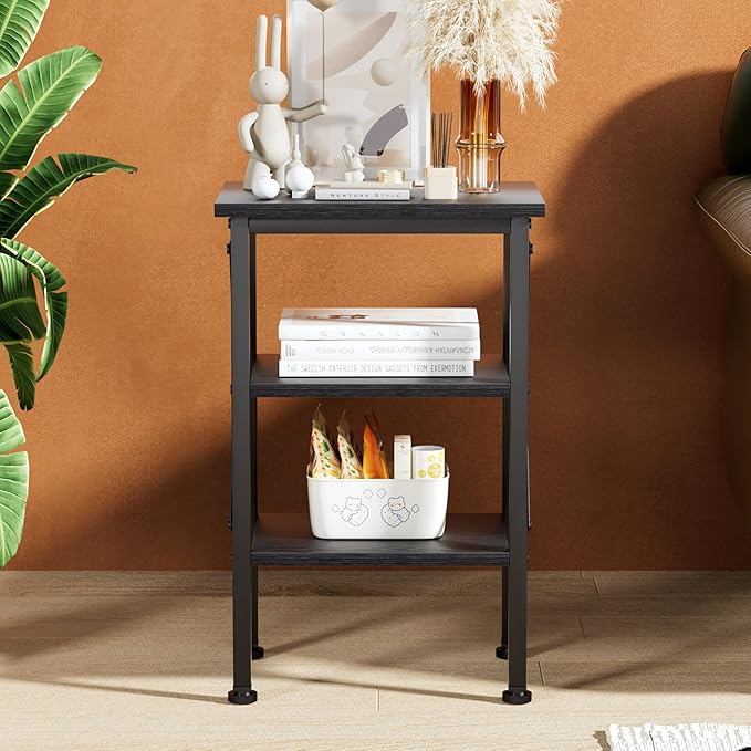 VECELO Modern Nightstands X-Design Side End Table Night Stand with Storage Shelf for Bedroom,Living Room,