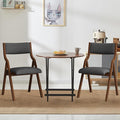 Ball & Cast Upholstered Folding Chairs Set of 2 with Ergonomically Designed Back and Solid Wood Frame, for Dining Room and Office,Indoor and Outdoor Events,Space Saving,Dark Grey+Walnut