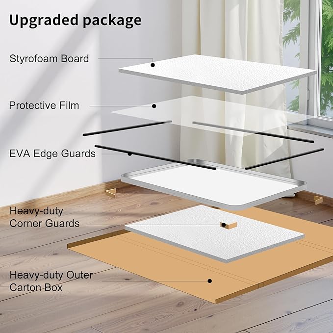 FORBATH 60x30 Inch Large Bathroom Mirror for Double Sinks, Brushed Silver Deep Frame Wall Mirror with Rounded Corners, Anti-Rust Tempered Glass for Modern Farmhouse Vanity (Horizontal/Vertical)
