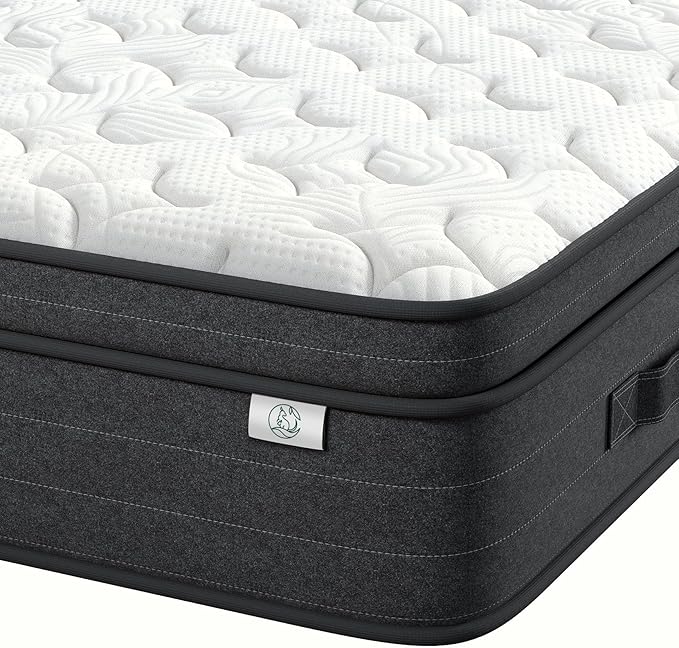 XL Twin Mattress 12 Inch in a Box - Memory Foam & Pocket Spring Bed Mattress for Back Pain Relief, Cool Breathable Fiberglass-Free Cover, Medium Firm, CertiPUR-US Certified