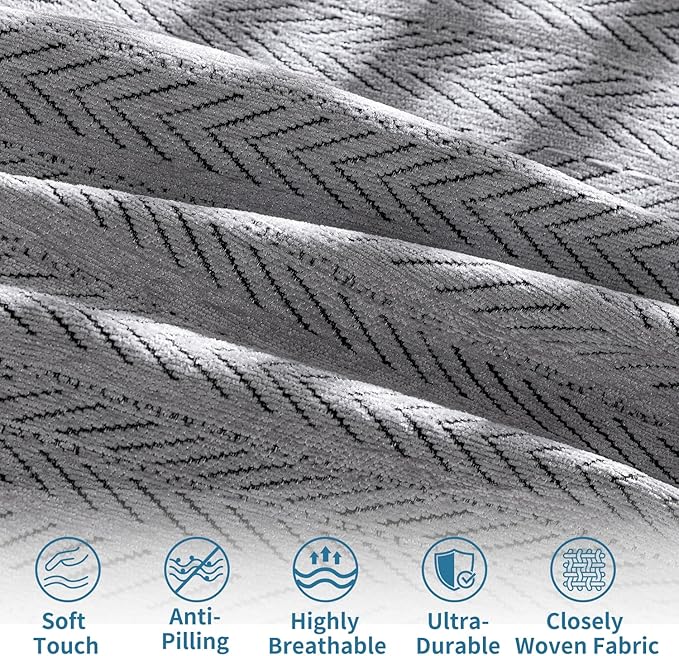 Nobildonna Sofa Chair Cover Waterproof Soft Thicken Chenille Cushion Couch Cover with Tassels,Washable Sofa Slipcovers for Armchair Recliner Sectional Furniture Protector, Gray 71"x71"