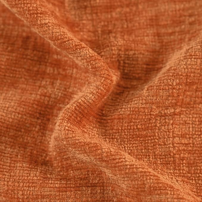 CaliTime Fall Throw Pillow Covers Decorative 24 X 24 Inches Pack of 2 Cozy Chenille Cushion Cases for Couch Sofa Bed Living Room Home Burnt Orange