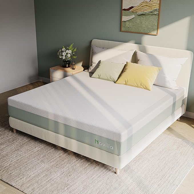 Novilla Mattress XL Twin Size,12 Inch Gel Memory Foam Mattress in a Box for Cool Night & Motion Isolation,Medium Firm Feel, Bliss