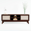 Bme Jasper Deluxe TV Console Table, Pre-Assembled Entertainment Center for up to 70 inch TV, 10 Minutes Assembly Solid Wood TV Table, Mid Century Console Stand - Walnut