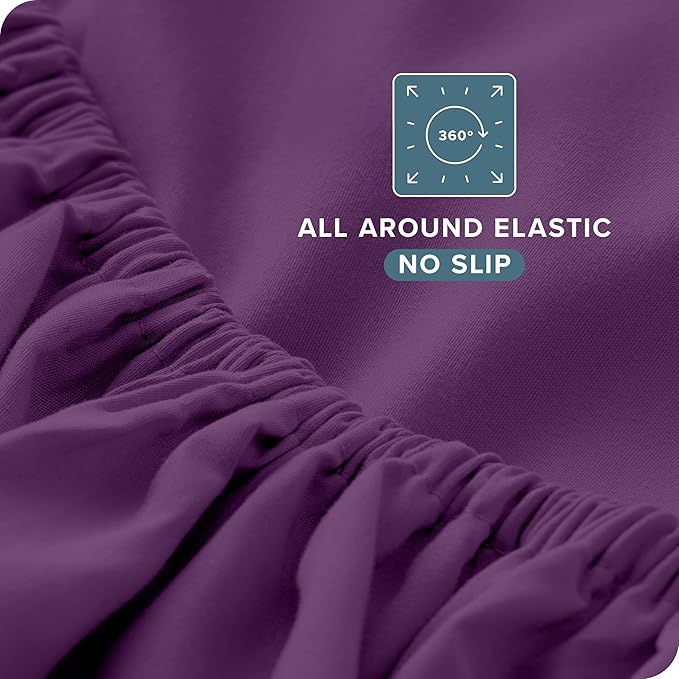 Bare Home Twin XL Sheet Set - College Dorm Size - Luxury 1800 Ultra-Soft Microfiber Twin Extra Long Bed Sheets - Deep Pockets - Easy Fit - Extra Soft - 3 Piece Set - Bed Sheets (Twin XL, Plum)