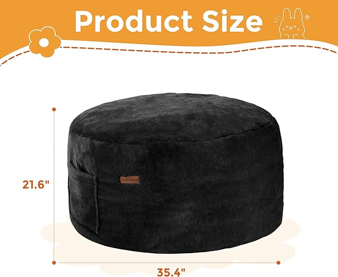 MAXYOYO Kids Bean Bag Chair, Stuffed Faux Fur Bean Bag for Toddler, Ultra Soft Floor Sofa with High-Density Foam Filling, Lazy Chair for Living Room, Playroom, Nursery Room