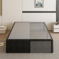 18 Inch Queen Bed Frame with Black Bed Cover, Metal Bed Frames Queen Size No Box Spring Needed, Heavy Duty Mattress Foundation, Easy Assembly, Noise Free