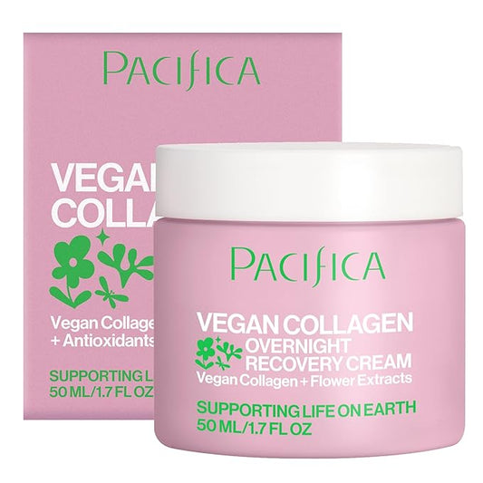 Pacifica Night Face Cream - Vegan Collagen Overnight Recovery Cream, Nighttime Face Cream for Anti-Aging & Wrinkles, Improves Dry Skin & Redness Vegan, Clean Beauty, Dermatologist Tested