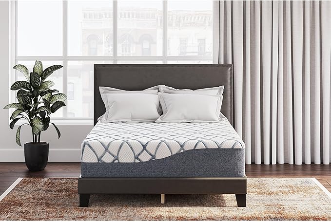 Signature Design by Ashley 14 Inch Chime Elite 2.0 Ultra Plush Green Tea Memory Foam Mattress for Cool Sleep and Pressure Relief, King, Fiberglass Free, Mattress In A Box