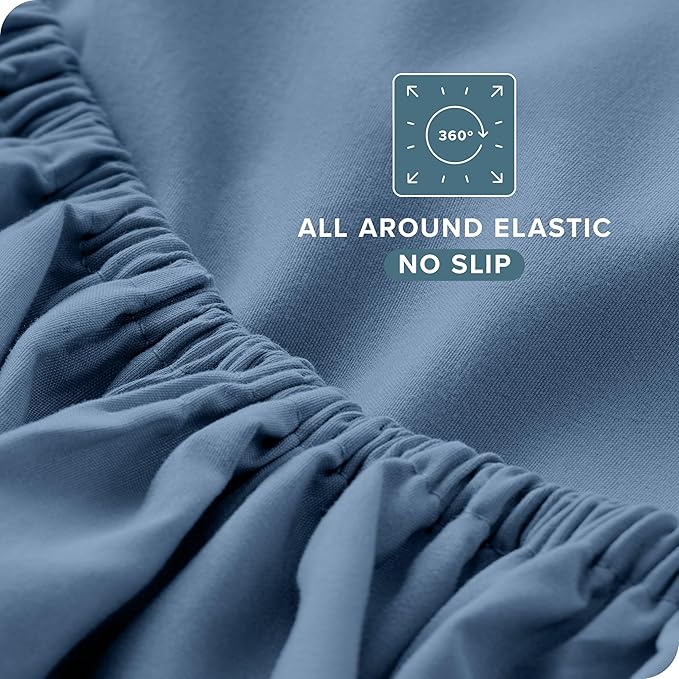 Bare Home King Sheet Set - Luxury 1800 Ultra-Soft Microfiber King Bed Sheets - Double Brushed - Deep Pockets - Easy Fit - 4 Piece Set - Bedding Sheets & Pillowcases (King, Coronet Blue)