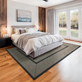 Homespice Manchester Black Braided Area Rugs, Jute, 8x10' Rectangle - Perfect Country Primitive Decor for Dining Room, Bedroom, Everywhere