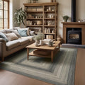 Homespice Flint Hill Braided Dark Gray Area Rugs 8x10' - Primitive Style Dining Room Rugs for Under Table