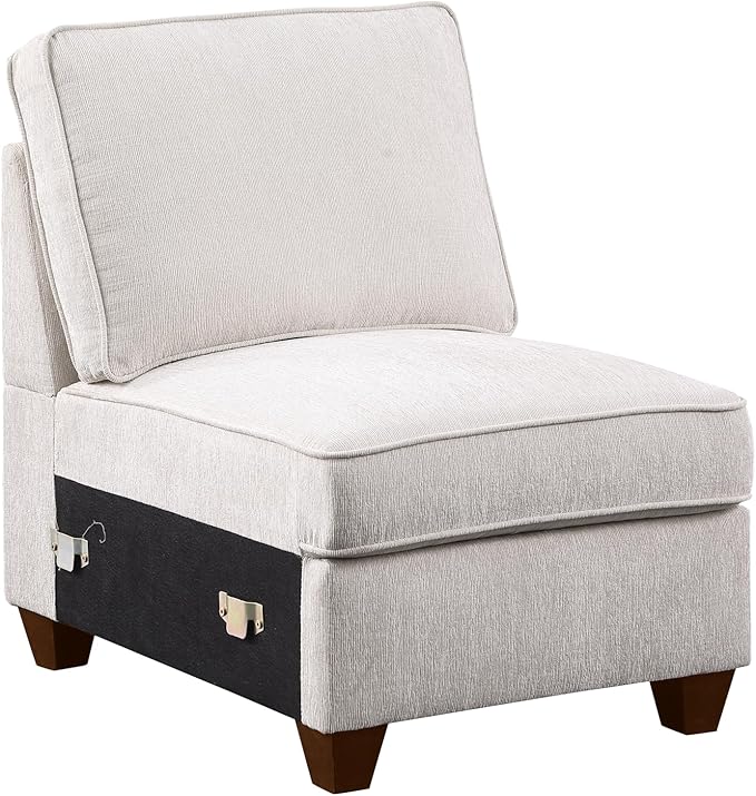 116" Convertible Sectional Couch with Movable Ottoman and 6 Throw Pillows,Chenille Upholstered Comfy Sofa 7 Seater,L-Shaped,Free Combination,Easy Assembly for Living Room,Apartment,Office,Beige
