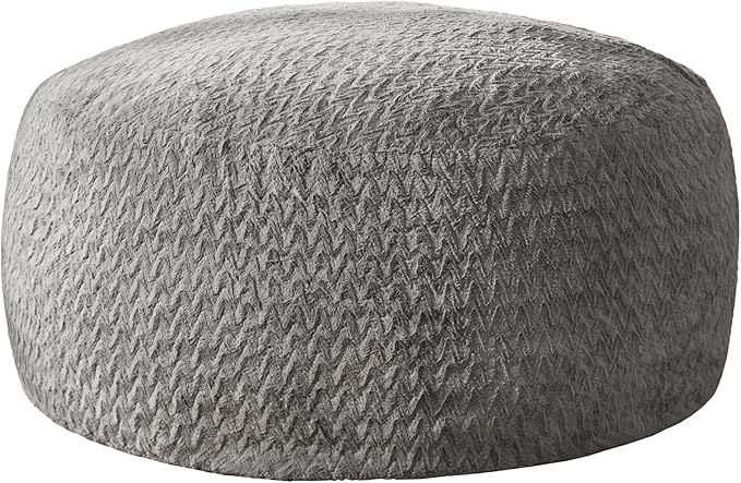 Hobestluk Bean Bag Chair Convertible Beanbag Chairs for Adults, 3 in 1 Bean Bags with Plush Chevron Cover, Adult Bean Bag Chair for Living Room, Bedroom (Grey, Queen)