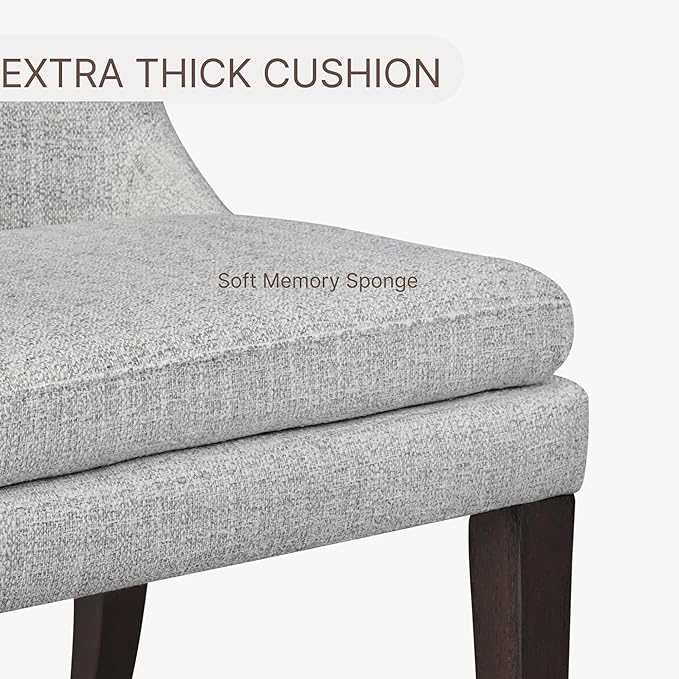 Upholstered Dining Chairs Modern Sidechair Performance Fabric High Back Armlesschair for Diningroom Kitchen,Light Grey,Set of 4(2 Box)