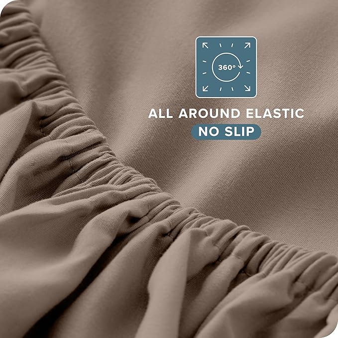 Bare Home King Sheet Set - Luxury 1800 Ultra-Soft Microfiber King Bed Sheets - Double Brushed - Deep Pockets - Easy Fit - 4 Piece Set - Bedding Sheets & Pillowcases (King, Taupe)