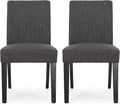 Christopher Knight Home Kuna Contemporary Upholstered Dining Chair (Set of 2), Charcoal + Gray