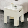 Nightstand Bedside with Storage Space, Multifunctional Colorful Plastic End Table Small Side Table for Bedroom, Dorm and Small Spaces, Easy Assembly(14.7" D x 11.8" W x 15.8" H, White)
