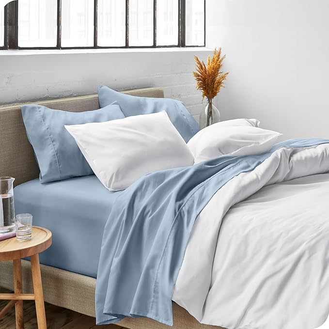 Bare Home Twin XL Sheet Set - College Dorm Size - Luxury 1800 Ultra-Soft Microfiber Twin Extra Long Bed Sheets - Deep Pockets - Easy Fit - Extra Soft - 3 Piece Set - Bed Sheets (Twin XL, Dusty Blue)