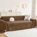hyha Couch Cover for Dogs, Boho Sofa Covers for 3 Cushion Couch Washable, Chenille Sofa Slipcover for Pets, Soft Loveseat Sectional Couch Throw Blankets with Tassels (Chocolate, 88.5x150 Inch)