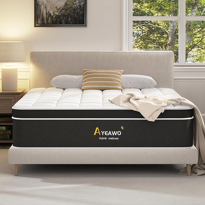 Firm Queen Mattress, 12 Inch Gel Memory Foam Hybrid Mattress Queen Size with Pocket Springs, Pressure Relief & Motion Isolation, Upgraded Support Bed in a Box, 365-Night Trial, CertiPUR-US