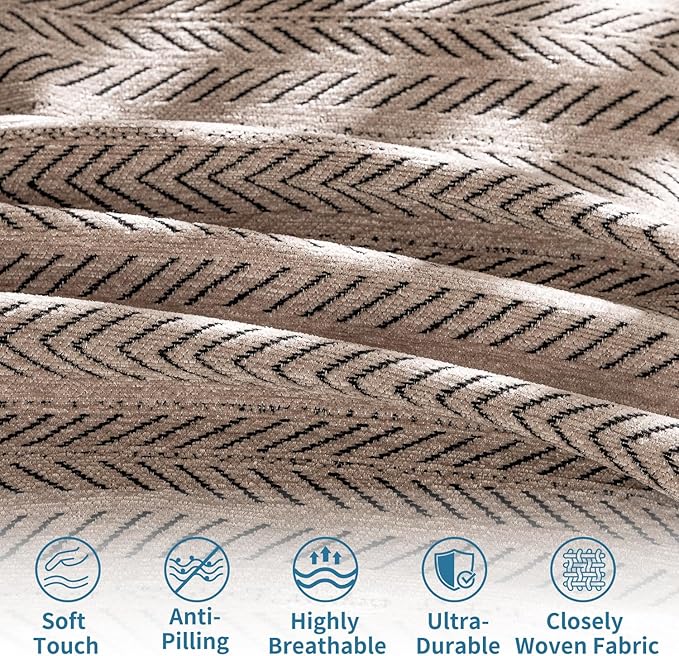 Nobildonna Sofa Cover Washable Soft Thicken Chenille Couch Cover with Tassel,Waterproof Sofa Slipcover for 2-3 Cushion Couch,Sectional Sofa,L-Shaped Furniture Protector Pet-Friendly,Brown 91"x118"